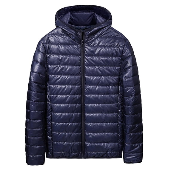 Men's Lightweight Packable Puffer Jacket Water-Resistant Zip Up Hooded Winter Insulated Warm Jackets Coat