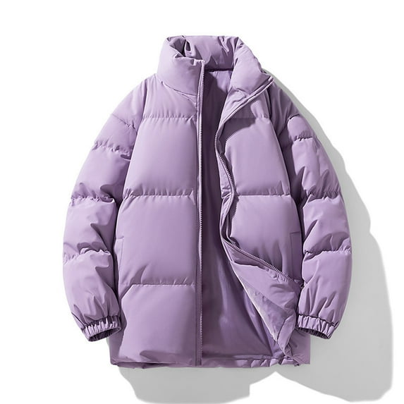 Men's Lightweight Packable Puffer Jacket Winter Coat Winter Solid Color Stand Collar Down Jacket Zipper Cardigan Pocket Long Sleeve Padded Jacket Coat