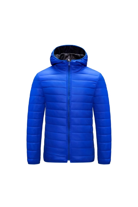 Men's Lightweight Packable Puffer Jacket Winter Down Jackets Coats with Hood Insulated Winter Coat Windproof Zipper Down Jacket Solid Basic Jacket Coat Ski Hiking Travel