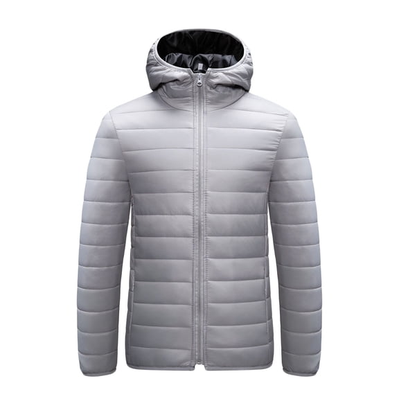Men's Lightweight Packable Puffer Jacket Winter Down Jackets Coats with Hood Insulated Winter Coat Windproof Zipper Down Jacket Solid Basic Jacket Coat Ski Hiking Travel
