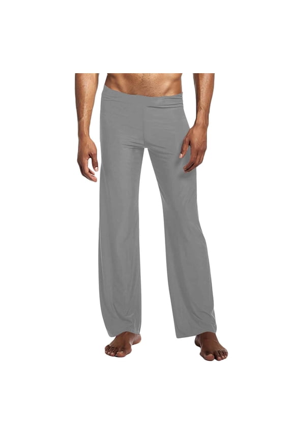 Men's Lightweight Pants Breathable Soft Comfortable Stretch Yoga Sleepwear Drawstring Waist Elastic Home Wear