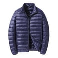 thumbnail image 1 of Men's Lightweight Puffer Jacket Hooded Warm Winter Coat Quilted Jackets Navy XL, 1 of 5