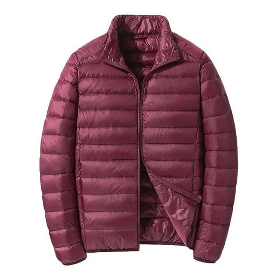 Men's Lightweight Puffer Jacket Hooded Warm Winter Coat Quilted Jackets M