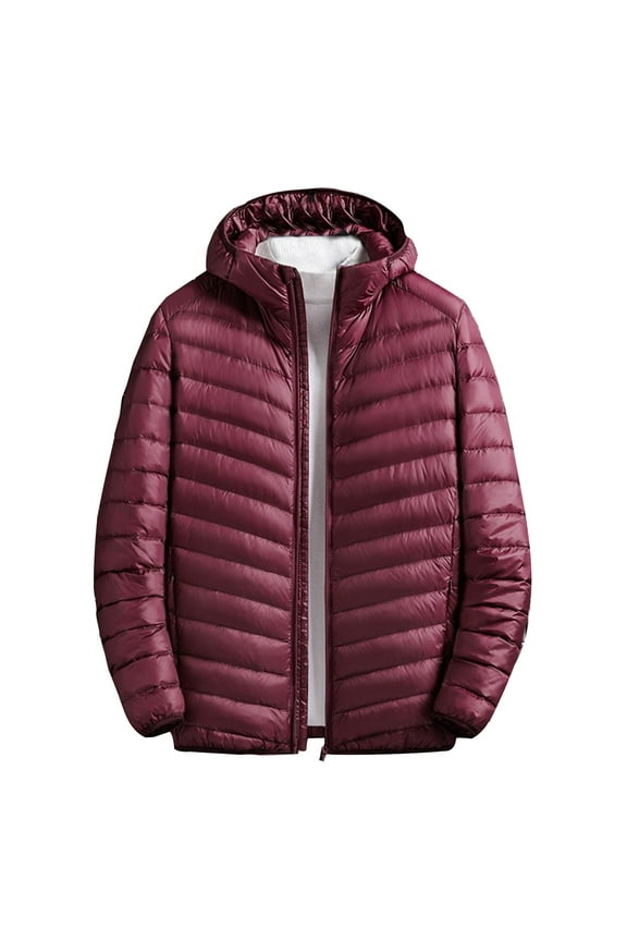 Men's Lightweight Puffer Jacket Insulated Synthetic Down Puffer Jacket Winter Warm Coat Water Resistant Packable Hiking Camping