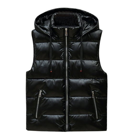 Men's Lightweight Puffer Vest with Hood, Water-Resistant Sleeveless Jacket for Hiking Ski,Mens Down Vest,Men's Down Vest Jacket,Down Puffer Vest Men