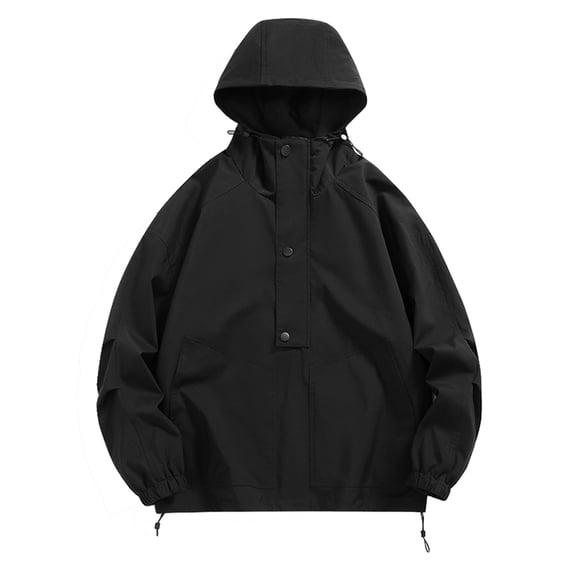 Men's Lightweight Pullover Jacket Hooded Casual Outdoor Windbreaker Softshell Lined Comfortable Breathable