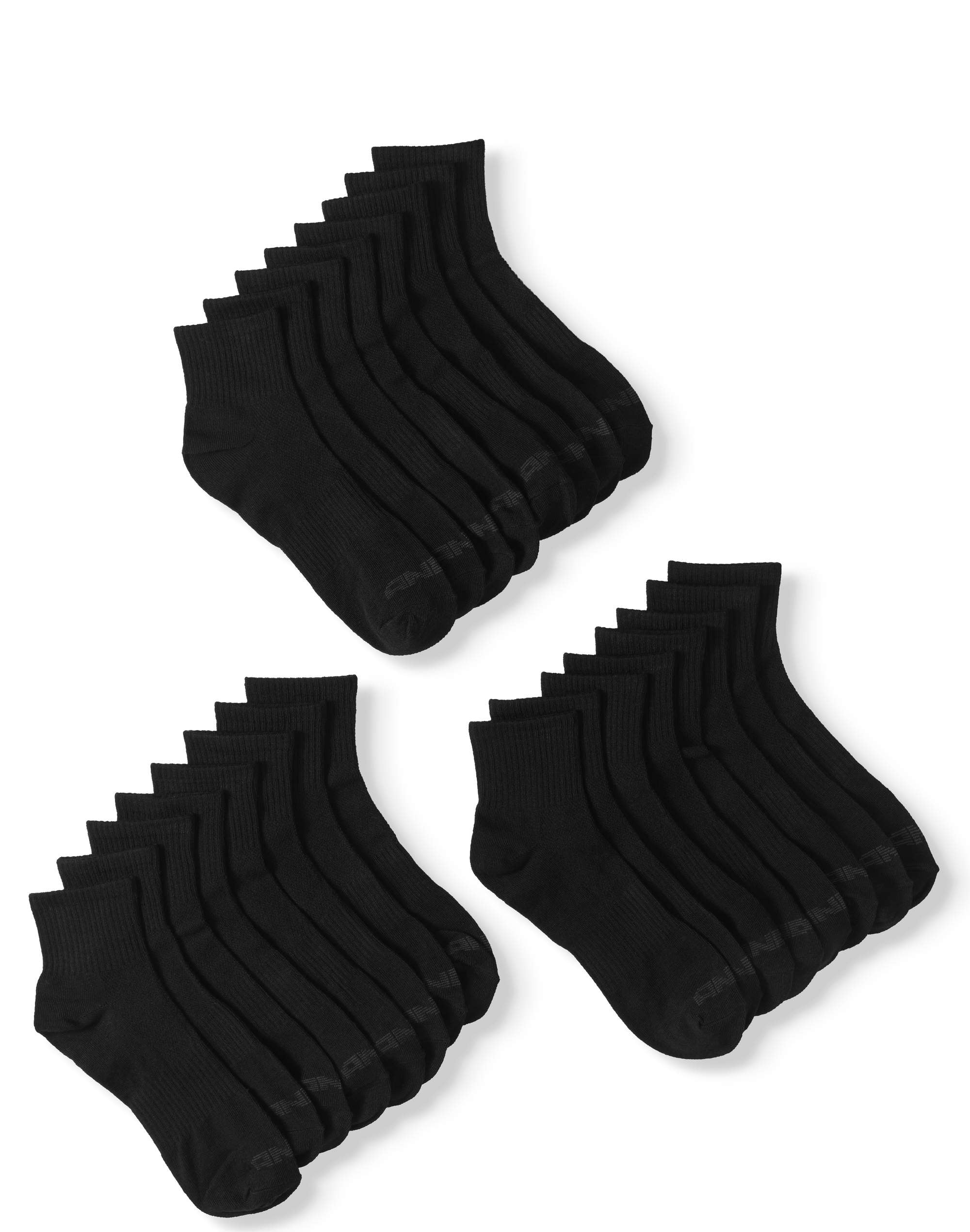 Men's Lightweight Quarter Cut Performance Socks, 12Pack