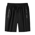 thumbnail image 1 of Men's Lightweight Quick Dry Athletic Shorts with Zipper Pockets, Breathable Running Fitness Gym Shorts, Black, 1 of 3