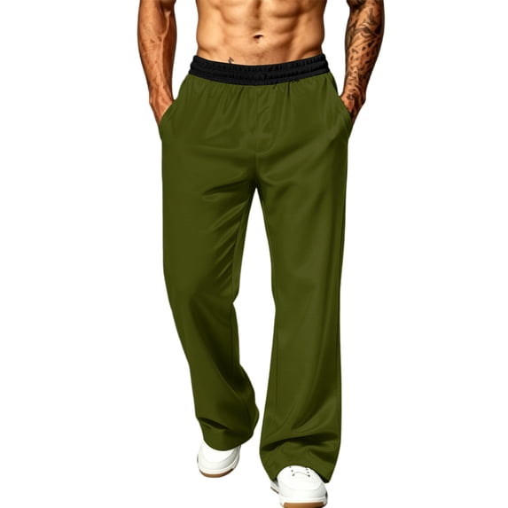 Men's Lightweight Quick Dry Hiking Running Pants Outdoor Sports Breathable Zipper Pockets Athletic Workout Pants Army Green L