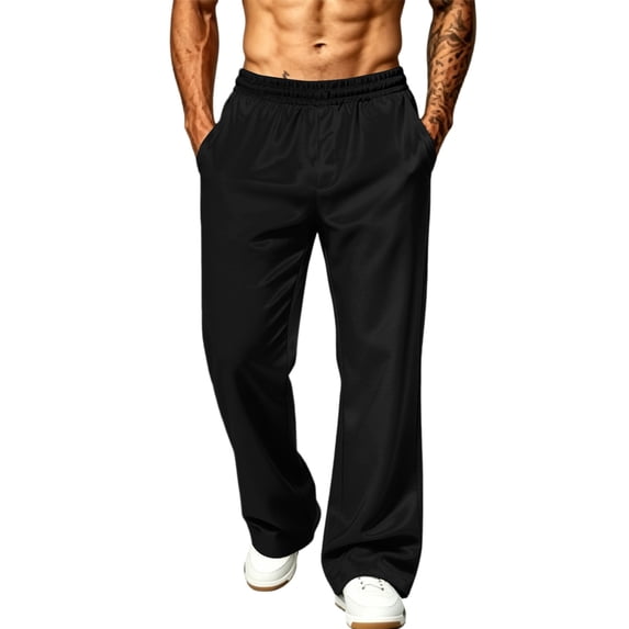 Men's Lightweight Quick Dry Hiking Running Pants Outdoor Sports Breathable Zipper Pockets Athletic Workout Pants Black 3XL