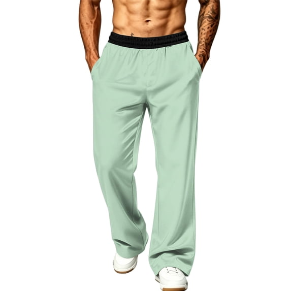 Men's Lightweight Quick Dry Hiking Running Pants Outdoor Sports Breathable Zipper Pockets Athletic Workout Pants Mint Green 3XL