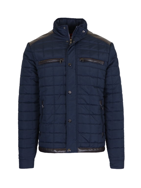 Men's Lightweight Quilted Jacket with Synthetic Trim Design (Sizes, S-2XL)