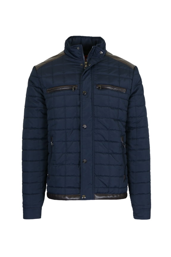 Men's Lightweight Quilted Jacket with Synthetic Trim Design (Sizes, S-2XL)