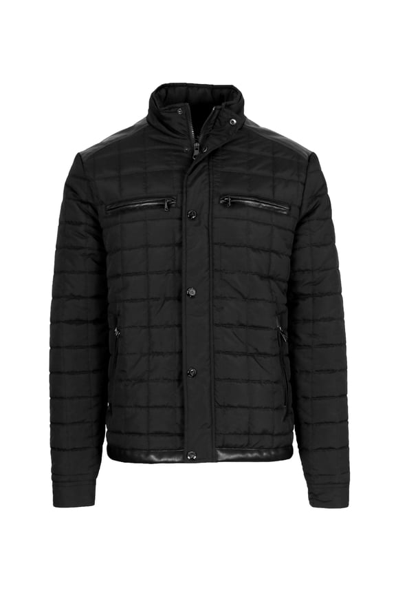 Men's Lightweight Quilted Jacket with Synthetic Trim Design (Sizes, S-2XL)