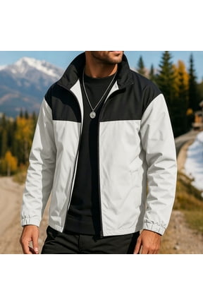 Men's Lightweight Rain Jackets Windbreaker Waterproof Outdoor Hiking Travel Sport Jacket Mens Solid Long Sleeve Zipper Comfy Windproof Sweatproof Coat