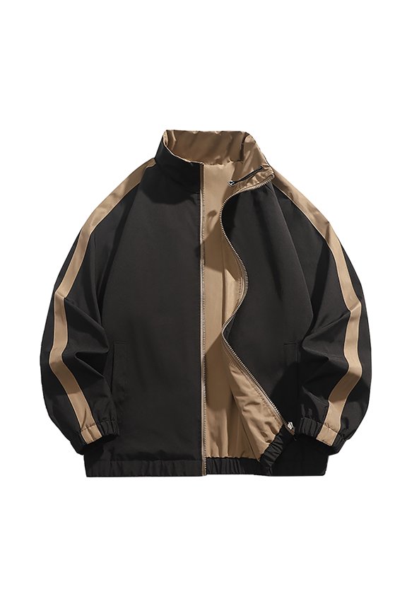 Men's Lightweight Reversible Sports Jacket Outdoor Training Windbreaker Casual Loose Fit Breathable Comfortable