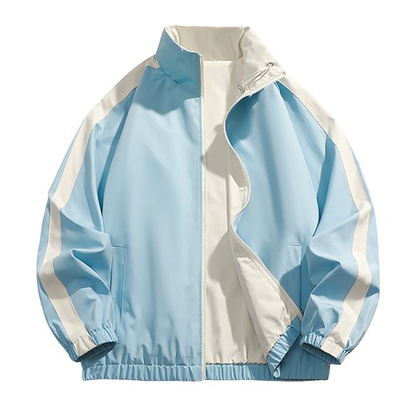 Men's Lightweight Reversible Sports Jacket Outdoor Training Windbreaker Casual Loose Fit Breathable Comfortable