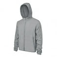 thumbnail image 1 of Men's Lightweight Running Cycling Jacket Waterproof Hiking Outdoor Windbreaker Jacket with Hooded, Gray, 2XL, 1 of 8