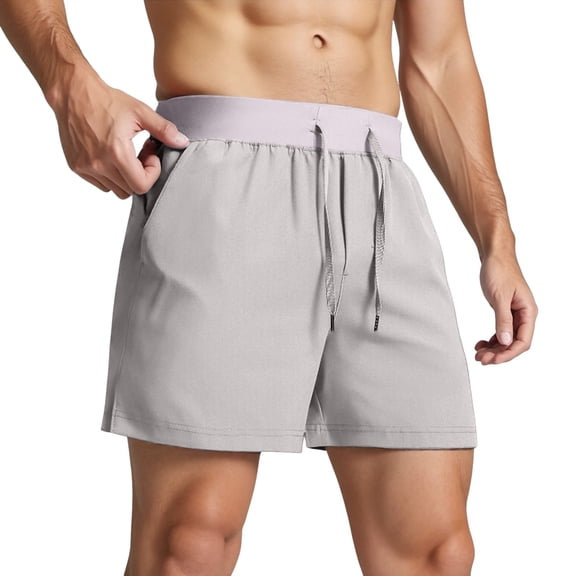 Men's Lightweight Running Gym Shorts with Zipper Pockets for Athletic Workout Basketball and Casual Wear 7 Inch 5 Inch 9 Inch Options Men's Pants Summer Solid Color Adaptive