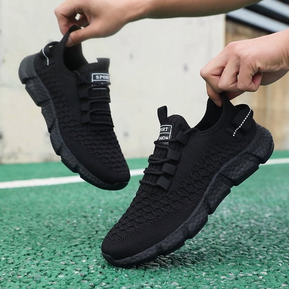 PLERISE Men's Casual Road Running Shoes, Lightweight Breathable Sneakers with Soft Sole, Ideal for Outdoor Fitness, Hiking, and Daily Running
