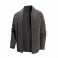thumbnail image 1 of Men's Lightweight Shawl Collar Cardigan Sweater Open Front Knit with Pockets Casual Loose Fit Overcoat Fall Winter Layered Outerwear Modern Minimalist Style, 1 of 4