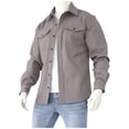 thumbnail image 1 of Men's Lightweight Shirt Jacket Causal Solid Color Long Sleeve Button Down Shackets Fall Trendy Breathable Loose Outwear Coat with Pockets, 1 of 5