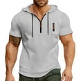 thumbnail image 1 of Men's Lightweight Short Sleeve Hooded T Shirt Breathable Athletic Pullover with Drawstring Casual Summer Sports Tee Mens Summer Lightweight Pullover Tee Shirts, 1 of 5