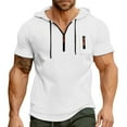 thumbnail image 1 of Men's Lightweight Short Sleeve Hooded T Shirt Breathable Athletic Pullover with Drawstring Casual Summer Sports Tee Mens Summer Lightweight Pullover Tee Shirts, 1 of 5