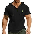 thumbnail image 1 of Men's Lightweight Short Sleeve Hooded T Shirt Breathable Athletic Pullover with Drawstring Casual Summer Sports Tee Mens Summer Lightweight Pullover Tee Shirts, 1 of 5