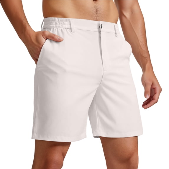 Men's Lightweight Shorts Golf Shorts with Pockets Stretch Quick Dry for Casual Travel Beige 3XL