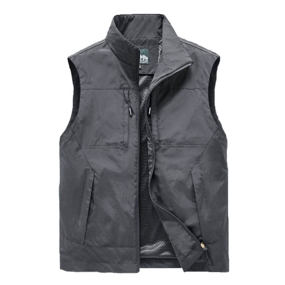 Men's Lightweight Sleeveless Vest Outdoor Casual Zip Up Jacket With Multiple Pockets For Spring Summer Hiking Daily Wear