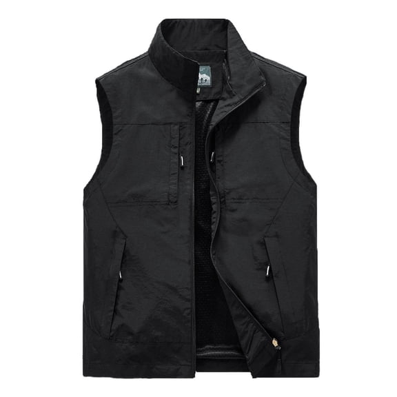 Men's Lightweight Sleeveless Vest Outdoor Casual Zip Up Jacket With Multiple Pockets For Spring Summer Hiking Daily Wear