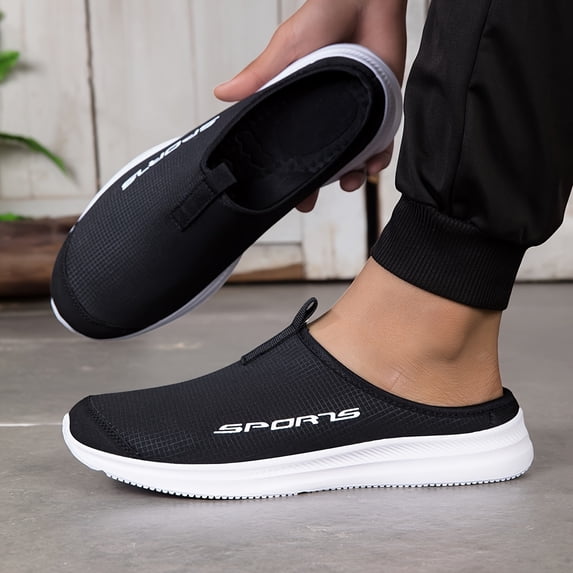 Men’s Lightweight Slip On Mule Sneakers Breathable Cushioned Casual Walking Shoes with Non Slip Sole for Travel Indoor Outdoor Everyday Comfort Wear