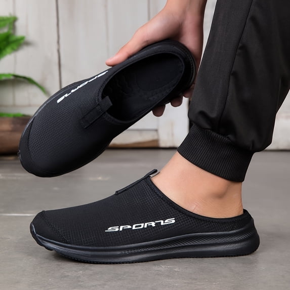 Men’s Lightweight Slip On Mule Sneakers Breathable Cushioned Casual Walking Shoes with Non Slip Sole for Travel Indoor Outdoor Everyday Comfort Wear