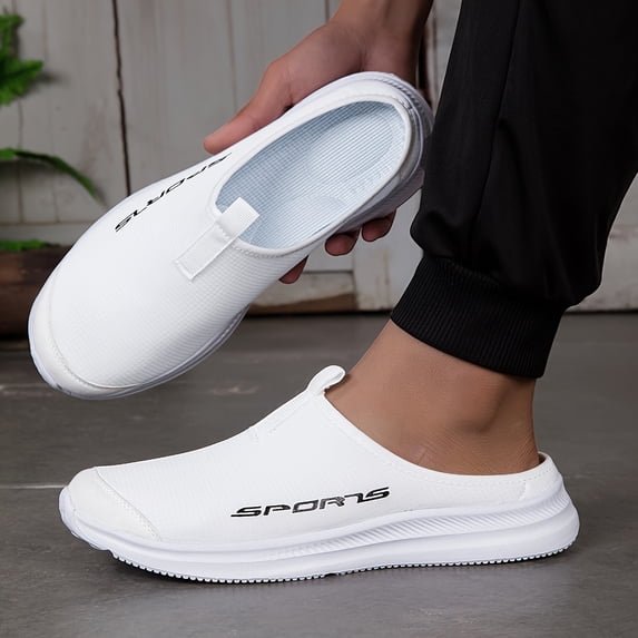 Men’s Lightweight Slip On Mule Sneakers Breathable Cushioned Casual Walking Shoes with Non Slip Sole for Travel Indoor Outdoor Everyday Comfort Wear