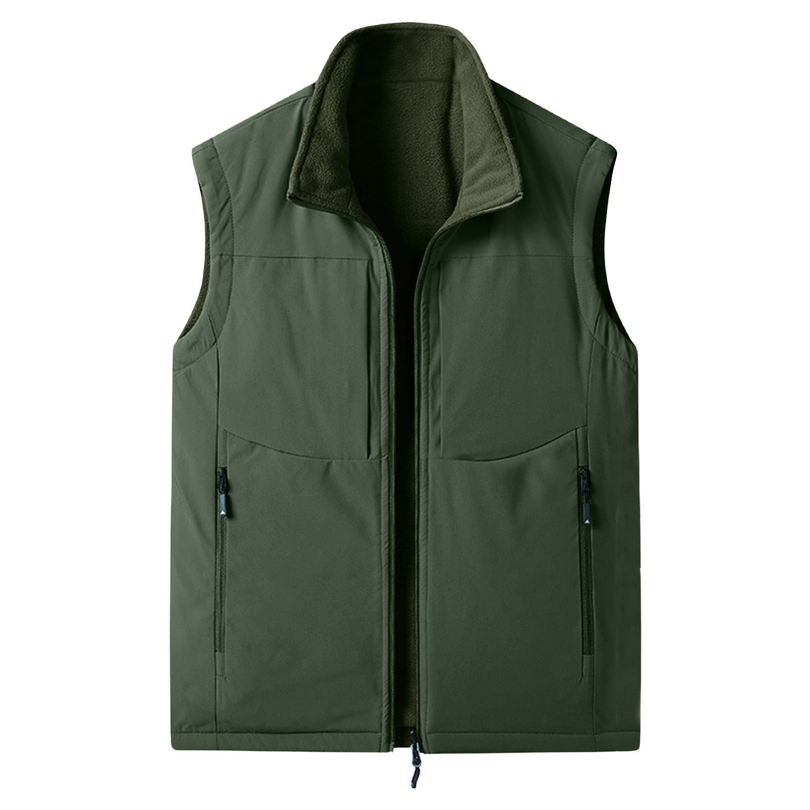 Men's Lightweight Softshell Vest Fleece Lined Windproof Sleeveless Jacket with Pockets Winter Casual Outerwear for Running Hiking