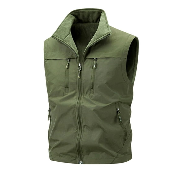 Men's Lightweight Softshell Vest Outerwear Zip Up Fleece Lined Windproof Sleeveless Jacket for Golf Running Hiking