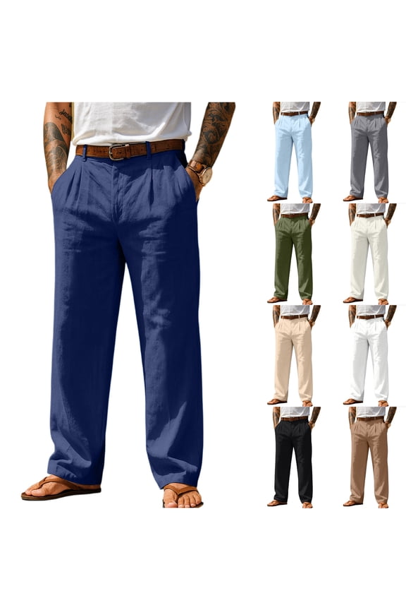 Men's Lightweight Sports Casual Straight Leg Pants for Jogging, Hiking, and Daily Casual WearBlackM