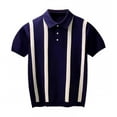 thumbnail image 1 of Men's Lightweight Striped Knitted T-Shirt Fashionable Comfortable Short Sleeve Top for Casual Wear, 1 of 4