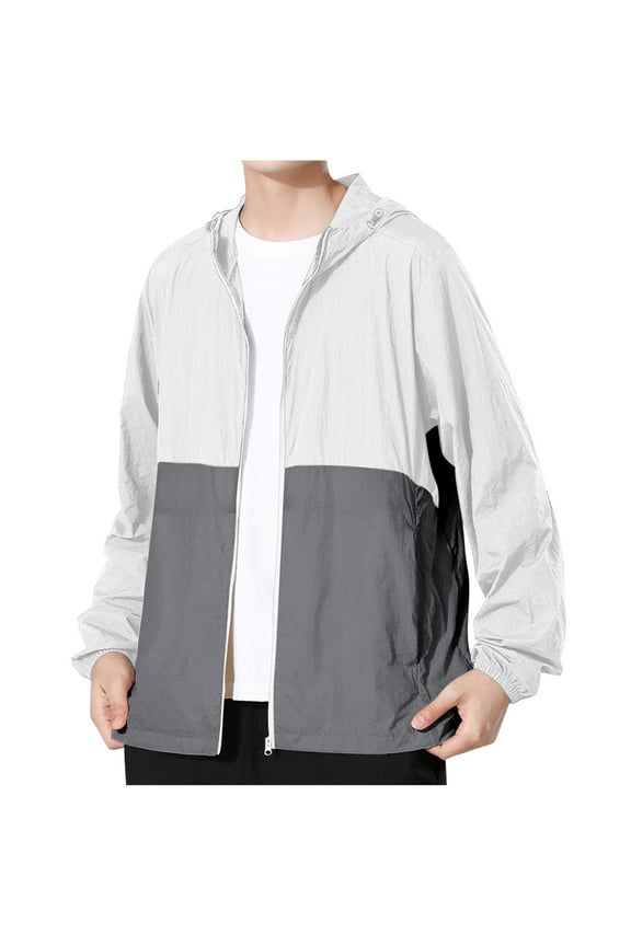 Men's Lightweight Sun Protection Windbreaker Jacket – Stylish & Breathable Outdoor Hoodie for Spring/Autumn Adventures