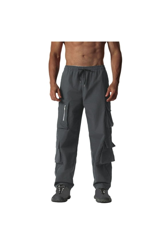 Men's Lightweight Sweatpant Sweat Pants for Men Straight Leg Loose Sweatpants Pockets Man Loose Waist Relaxed Outdoor Elastic Bottom Pants Athletic Drawstring Multiple Joggers