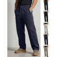 thumbnail image 1 of Men's Lightweight Sweatpants Cotton Straight Leg Lounge Pants with Pockets Elastic Waist Outdoor Hiking Pant, 1 of 8
