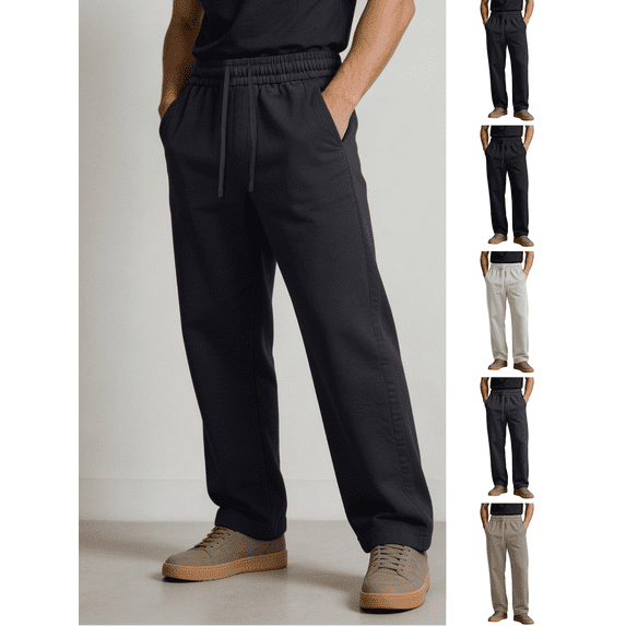 Men's Lightweight Sweatpants Cotton Straight Leg Lounge Pants with Pockets Elastic Waist Outdoor Hiking Pant