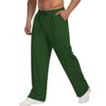 thumbnail image 1 of Men's Lightweight Sweatpants Cotton Yoga Pants Baggy Sweat Drawstring Elastic Waist Pants Open Bottom Lounge Jogger Sweatpants with Pockets Dark Green XXXL, 1 of 6