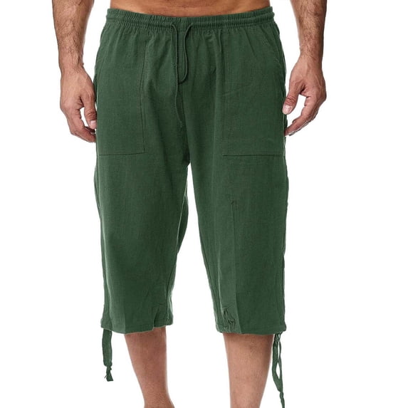 Men's Lightweight Sweatpants Joggers Comfortable Loose Fit Casual Summer Beach Capri Pants for Outdoor Sports