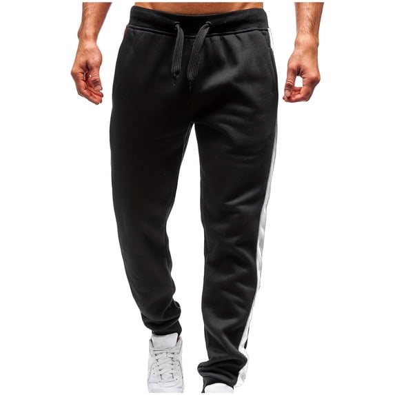 Men's Lightweight Sweatpants Loose Fit Athletic Pants with Pockets Drawstring Elastic Waist Solid Sweat Long Pants