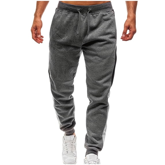 Men's Lightweight Sweatpants Loose Fit Athletic Pants with Pockets Drawstring Elastic Waist Solid Sweat Long Pants