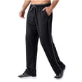 thumbnail image 1 of Men's Lightweight Sweatpants Loose Fit Open Bottom Mesh Athletic Pants with Zipper Pockets Quick Dry Wide Leg Workout Slacks, 1 of 5