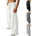 thumbnail image 1 of Men's Lightweight Sweatpants Open Bottom Sweat Pants for Men Straight Leg Gym Sweatpants Lounge Pants Casual Lounge Joggers with Pockets Slacks White S, 1 of 6