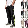 thumbnail image 1 of Men's Lightweight Track Pants with Side Zipper Mesh Vents Loose Fit Open Bottom Athletic Pants Drawstring for Running Workout, Green, XL, 1 of 9